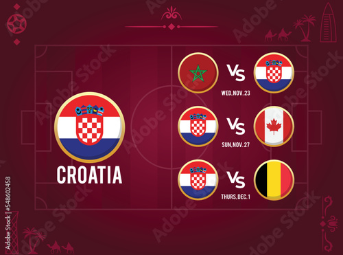 All Match Schedules of World Championship for Croatia Soccer Team with Time and Date