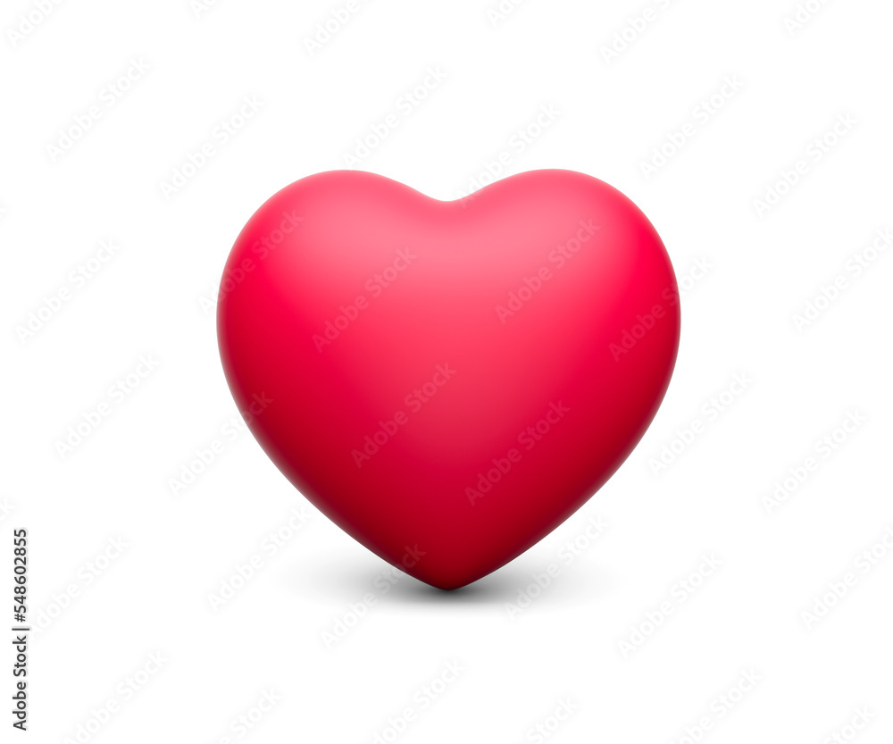 Pink Love Heart isolated on white background 3d illustration Pink Love Heart isolated on white background 3d illustration