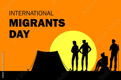 International Migrants Day, World Refugee Day, vector illustration, greeting cards, social media post, banner, poster, flyer, billboard © Afif Ahsan