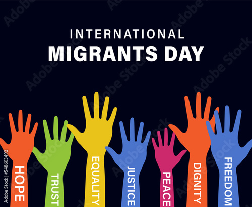 International Migrants Day, World Refugee Day, vector illustration, greeting cards, social media post, banner, poster, flyer, billboard