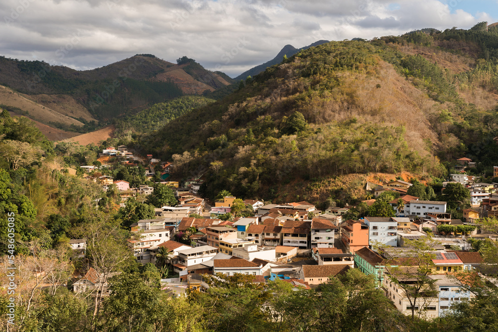 Small Colonial Town Santa Leopoldina Between Mountains in Brazilian State Espirito Santo