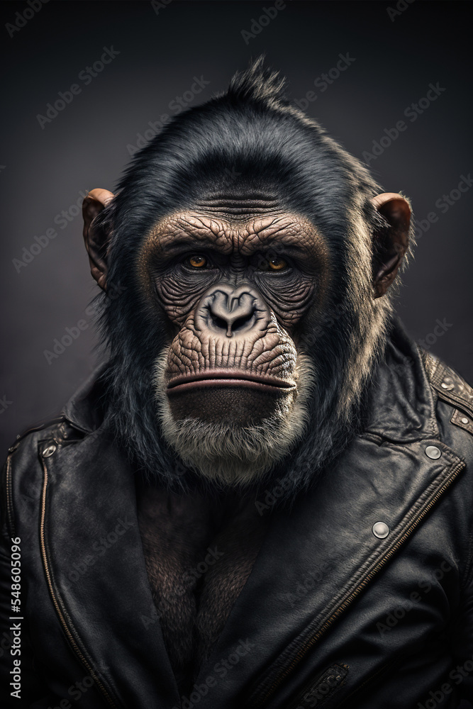 Fototapeta premium portrait of a rocker chimp