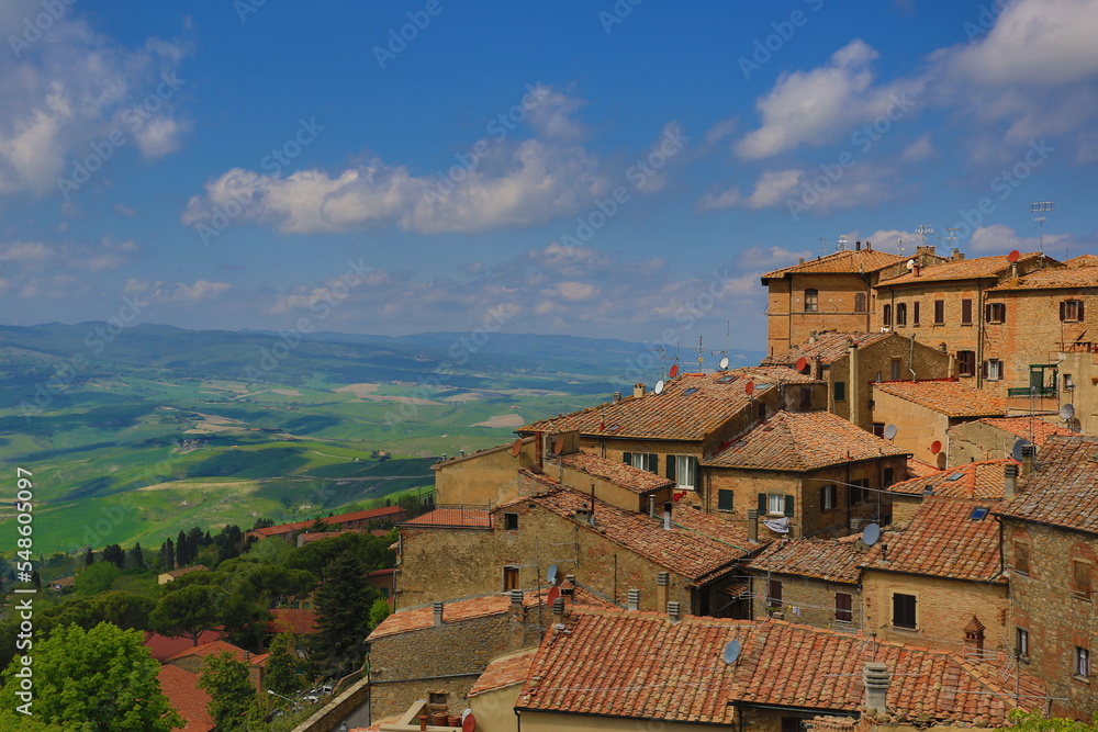Local houses and a general view in the Tuscany region of Italy