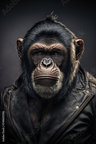 portrait of a rocker chimp © Martin