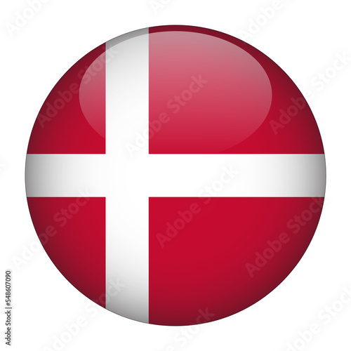 Denmark 3D Rounded Flag with Transparent Background