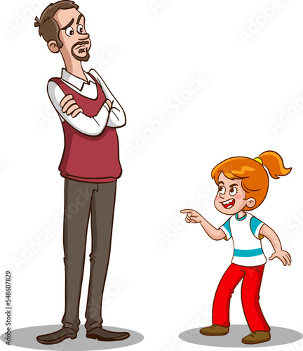 girl angry with her father