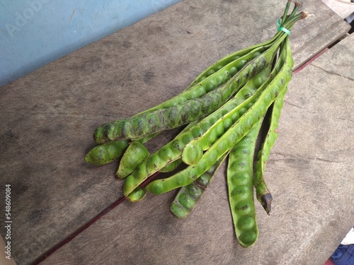 фотографія Petai, pete or mlanding (Parkia speciosa) is a tropical annual tree from the tribe of legumes (Fabaceae), the petai-petai (Mimosoidae) tribe