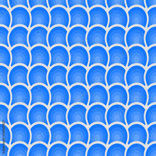 Seamless pattern with blue hypnosis circles
