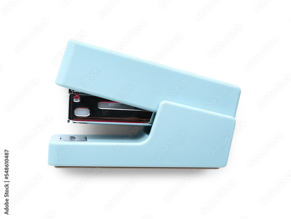 Blue office stapler on white background Blue office stapler on white background