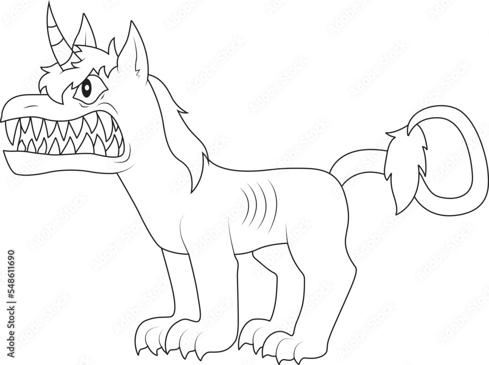 Fototapeta premium funny unicorn coloring page for kids