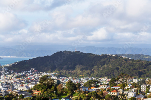 View of Mount Victoria from Brooklyn in Wellington, New Zealand