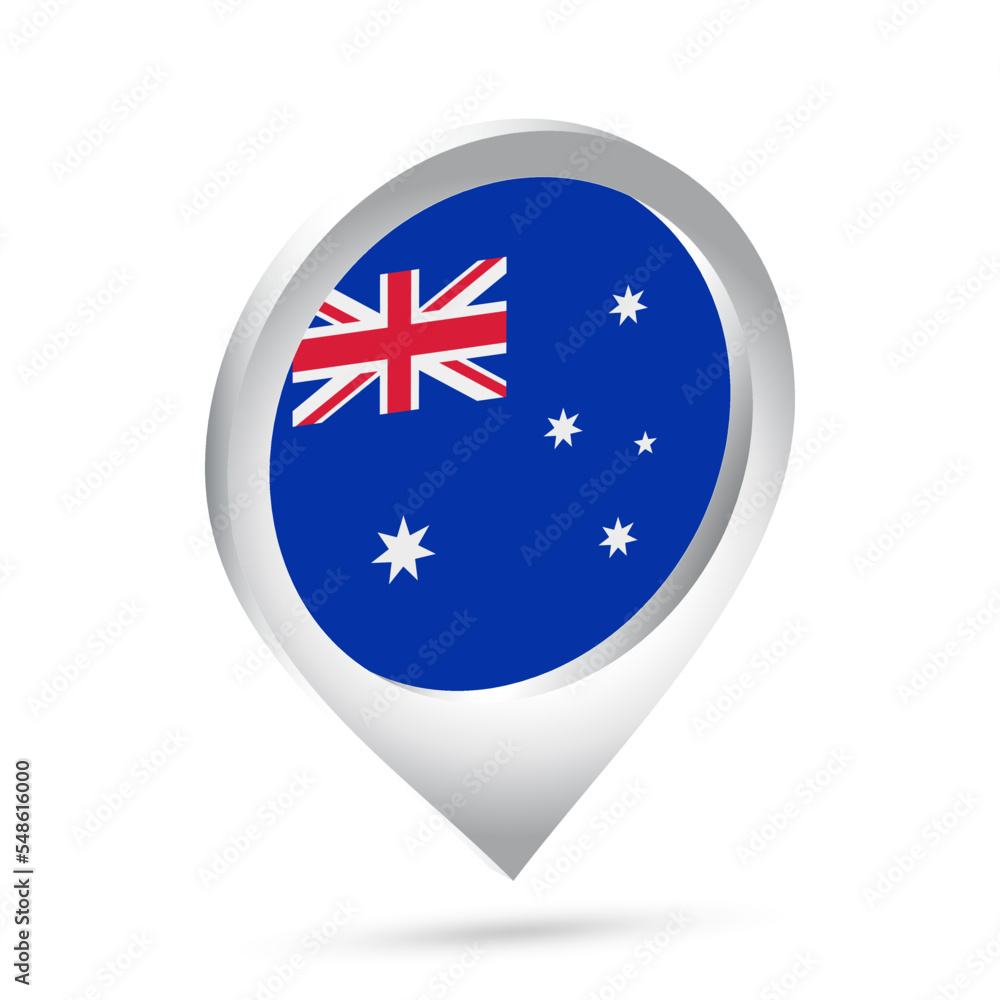Australia flag 3d pin icon Australia flag 3d pin icon