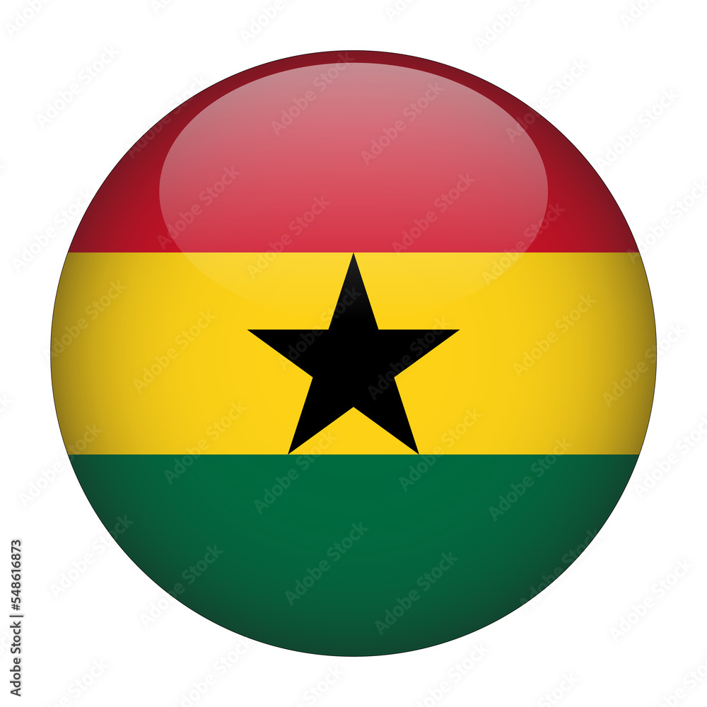 Ghana 3D Rounded Flag with Transparent Background Ghana 3D Rounded Flag with Transparent Background