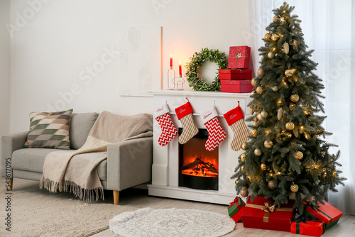 Cozy christmas living room ...