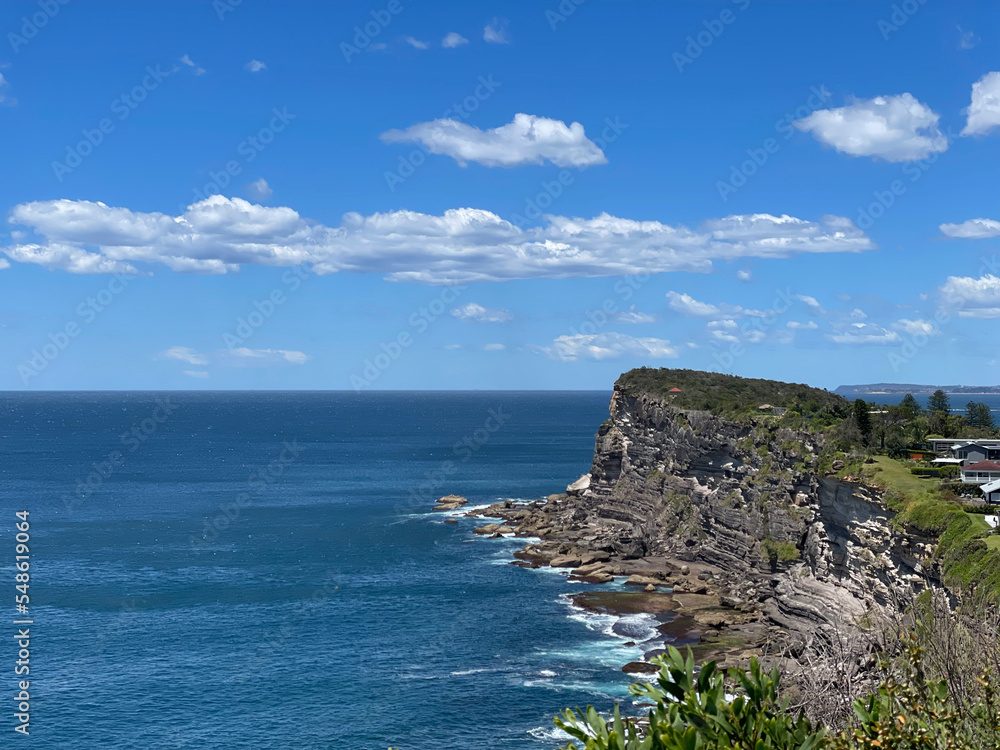 View of the coastline from a headland View of the coastline from a headland