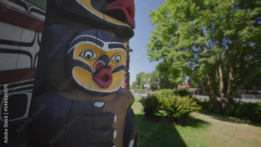 First Nations totem pole, victoria, vancouver island, british columbia First Nations totem pole, victoria, vancouver island, british columbia