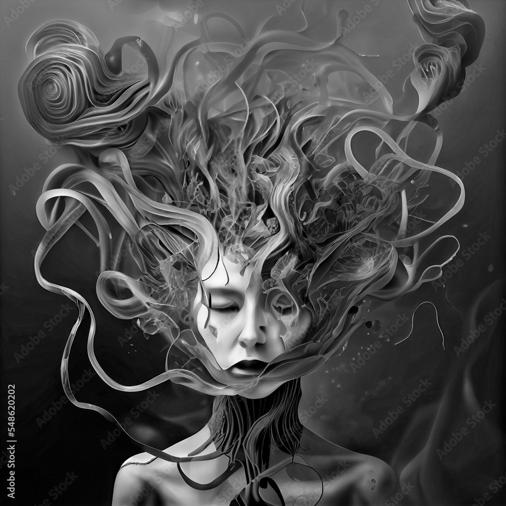 Fototapeta premium Midjourney abstract render of a mental disorder