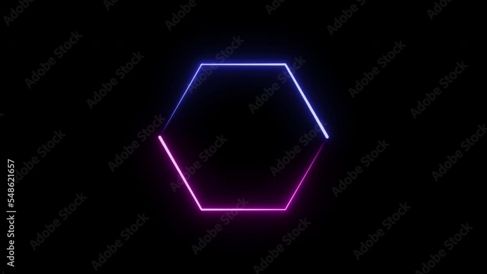 4k Animation of Geometric Shape Colorful Neon Hexagons Radial Concentric Modern Design Element. Geometry, energy, electricity, luminosity, colour and movement concept, digitally generated video. 4k Animation of Geometric Shape Colorful Neon Hexagons Radial Concentric Modern Design Element. Geometry, energy, electricity, luminosity, colour and movement concept, digitally generated video.