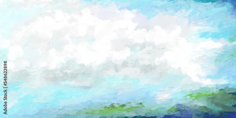 Impressionist Cloud Over Mountains Digital Painting/Illustration 