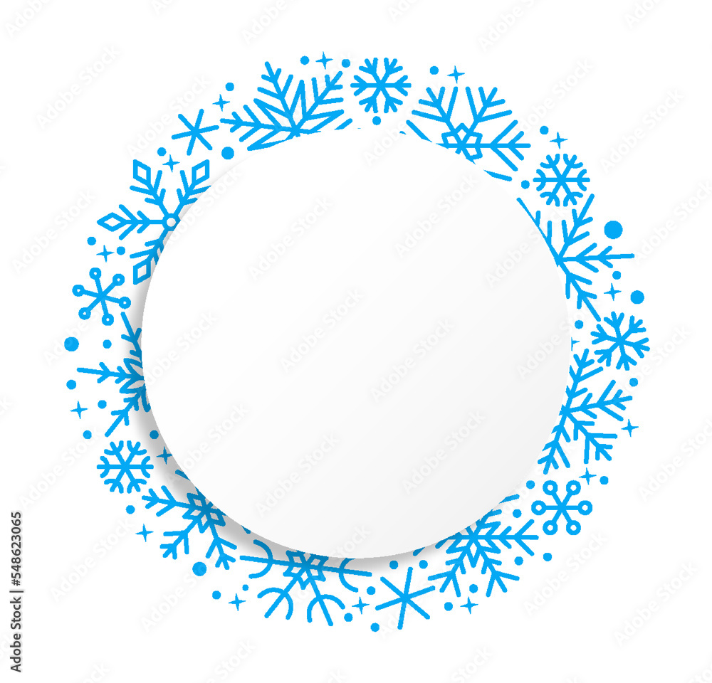 Snowflake icy cold blue linear border. Merry Christmas and Happy New Year greeting card poster banner template. Winter time ornate ice star background. Copy space snow flakes frame. Xmas letter decor Snowflake icy cold blue linear border. Merry Christmas and Happy New Year greeting card poster banner template. Winter time ornate ice star background. Copy space snow flakes frame. Xmas letter decor