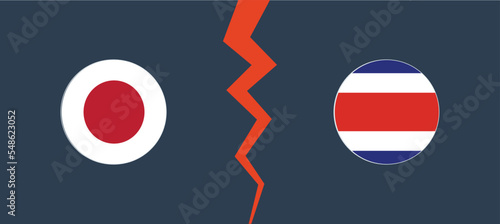 Japan vs Costa Rica with a circle border. Free Download Japan vs Costa Rica with a circle border. - GFXLoad