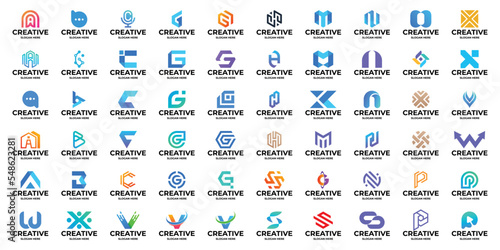 Set of abstract symbol letter A to Z logo design collection.