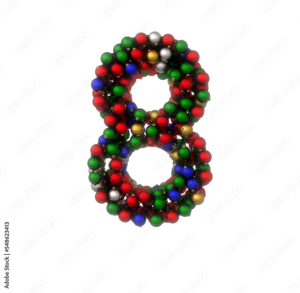 Holiday Ornament Font - Number 8 Holiday Ornament Font - Number 8