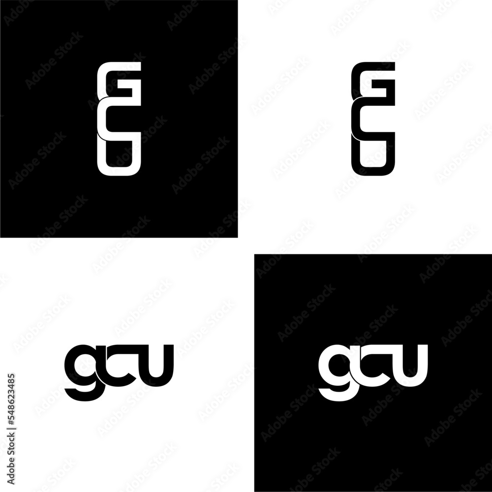 gcu letter initial monogram logo design set gcu letter initial monogram logo design set