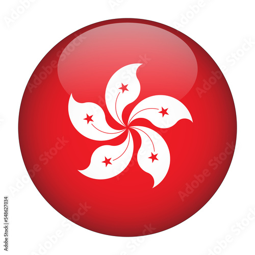 Hong Kong 3D Rounded Flag with Transparent Background