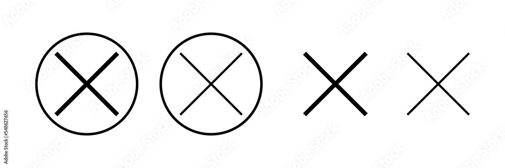 Close icon vector illustration. Delete sign and symbol. cross sign Close icon vector illustration. Delete sign and symbol. cross sign