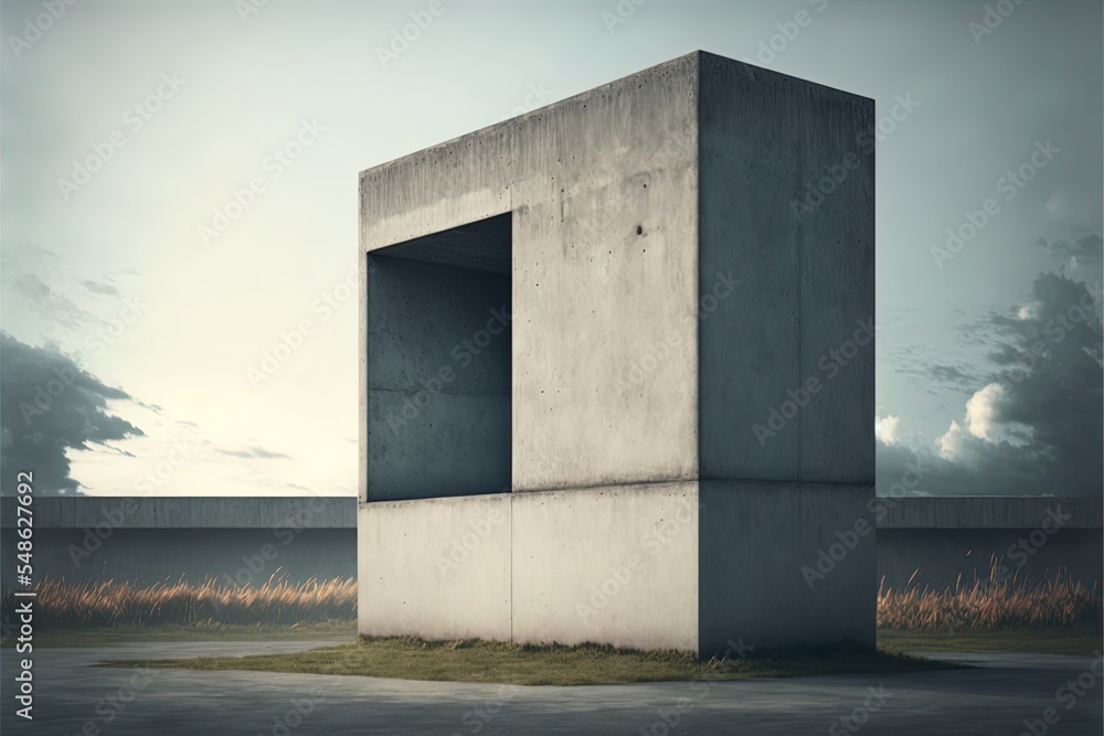 Fototapeta premium Plain Concrete Structure In The City With Copy Space