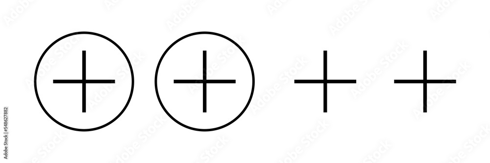 Plus Icon vector illustration. Add plus sign and symbol Plus Icon vector illustration. Add plus sign and symbol