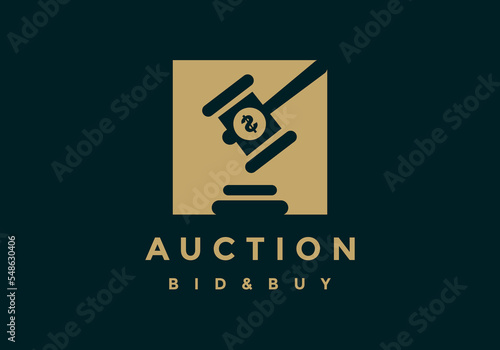 The auction logo is suitable for fitness business symbols.