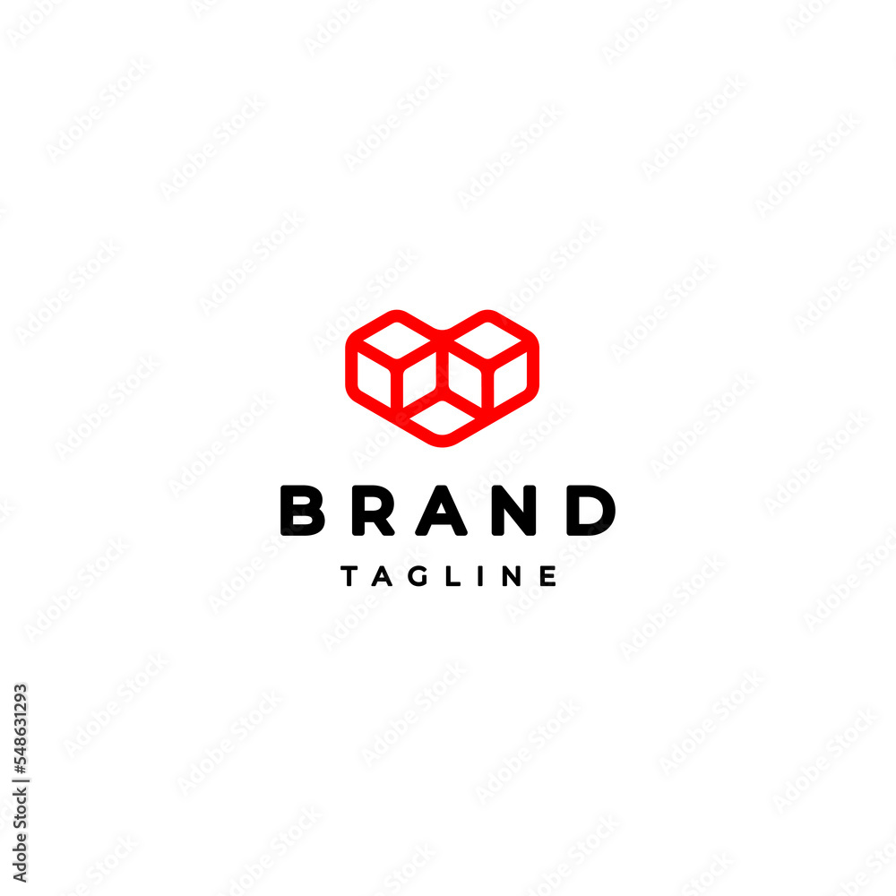 Boxes Icons Forming Heart Symbol Logo Design. Heart Symbol Made From Stacked Box Icons Design. Boxes Icons Forming Heart Symbol Logo Design. Heart Symbol Made From Stacked Box Icons Design.