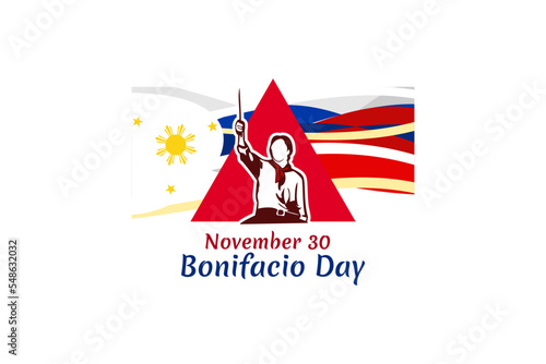 November 30, Happy Bonifacio Day vector illustration. Suitable for greeting card, poster and banner.