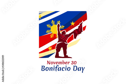 November 30, Happy Bonifacio Day vector illustration. Suitable for greeting card, poster and banner.