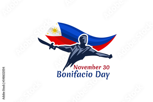 November 30, Happy Bonifacio Day vector illustration. Suitable for greeting card, poster and banner.