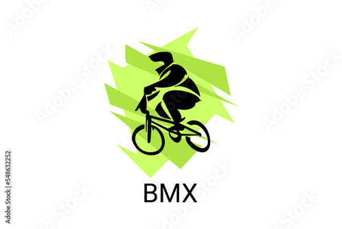 bicycle motocross or BMX sport vector line icon. sport pictogram, vector illustration.