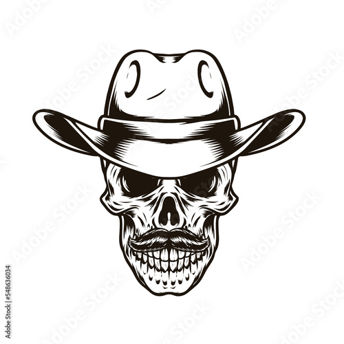 cowboy hat and skull illustration