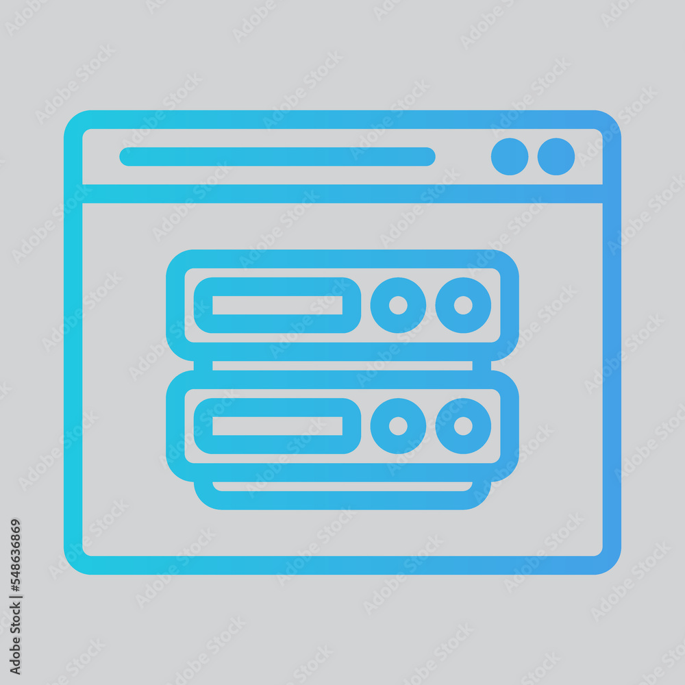 Database icon in gradient style about browser, use for website mobile app presentation Database icon in gradient style about browser, use for website mobile app presentation
