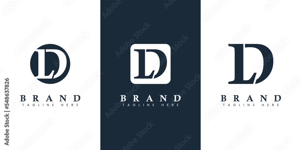 Modern and simple Letter LD Logo, suitable for any business with LD or DL initials. - obrazy, fototapety, plakaty 