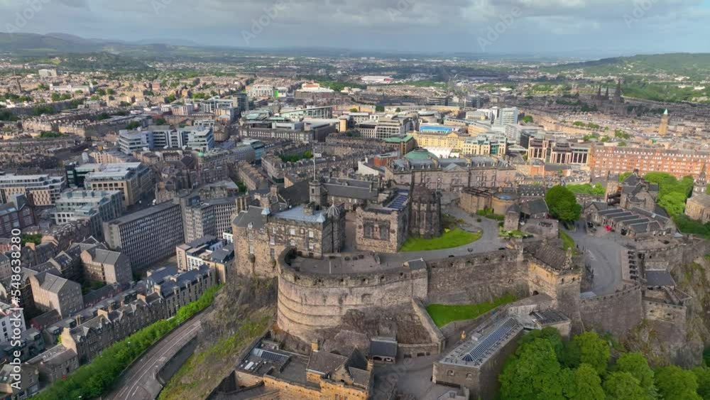 Edinburgh Castle is a historic castle stands on Castle Rock in Old Town Edinburgh, Scotland, UK. Old town Edinburgh is a UNESCO World Heritage Site since 1995. Edinburgh Castle is a historic castle stands on Castle Rock in Old Town Edinburgh, Scotland, UK. Old town Edinburgh is a UNESCO World Heritage Site since 1995.