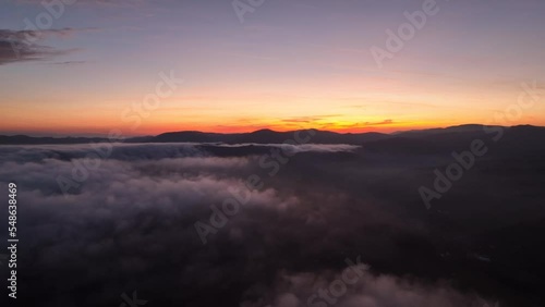 Wallpaper Mural CINEMATIC footage of a big wawe of fog leaning above my city. Sunset view is awesome on this video Torontodigital.ca