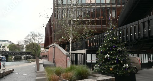 Christmas Tree Next To Hawley Wharf Camden, Food Courts, Shops and Dining, London, United Kingdom photo