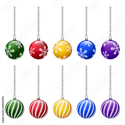 クリスマスオーナメント　模様入り　シルバー