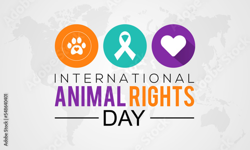 Vector illustration on the theme of international animal rights day observed each year during December. observed each yearduring December banner, Holiday, poster, card and background design.