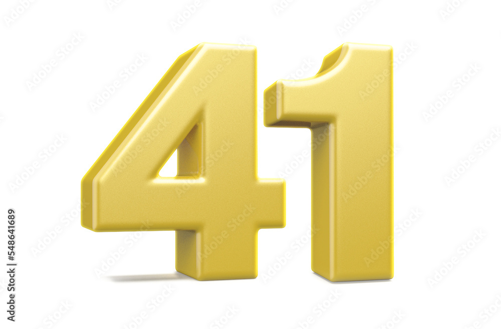 Obraz premium 3d numbers 41 golden render