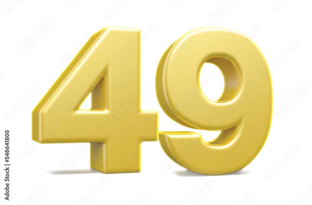 Obraz premium 3d numbers 49 golden render