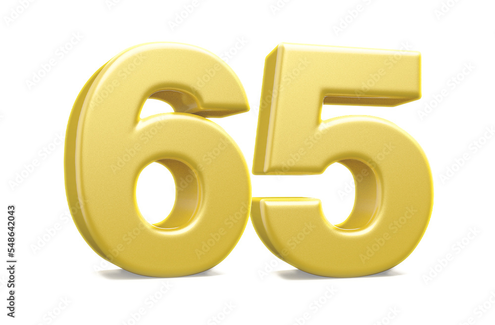 3d numbers 65 golden render 3d numbers 65 golden render