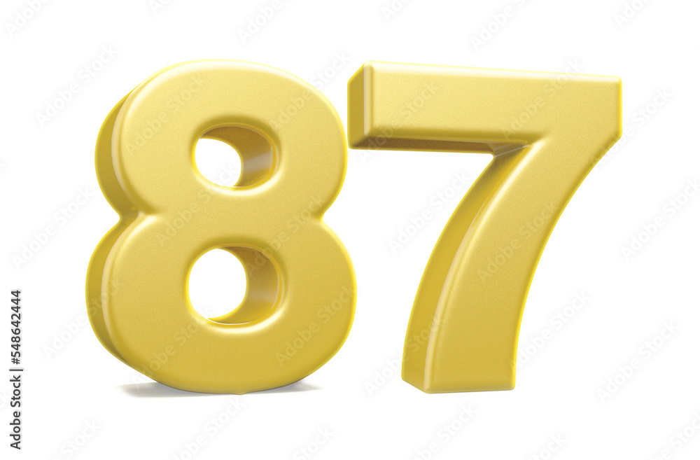 Obraz premium 3d numbers 87 golden render